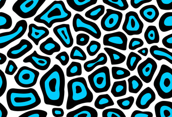 Seamless leopard print in blue color