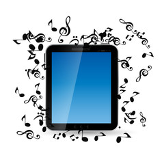 Mobile Music Phone Vector Illustration.