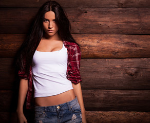 Young sensual & beauty woman in casual clothes 