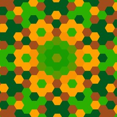 Fototapeta na wymiar Abstract Green Hexagon Pattern Background - Retro