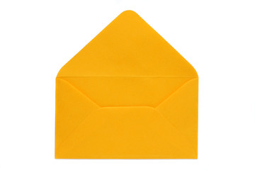 empty open yellow envelope isolated on white background © chrupka