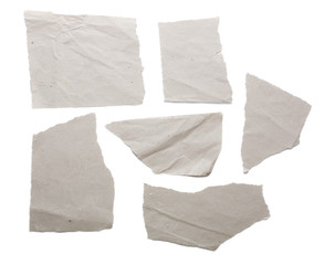 Obraz premium Torn blank papers isolated on white