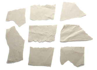 Obraz premium Torn blank papers isolated on white