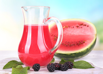 Watermelon cocktail in pitcher