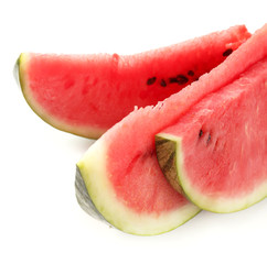 Fresh slice of watermelon, isolated on white