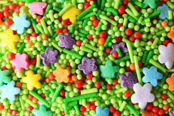 Colorful sugar sprinkles background