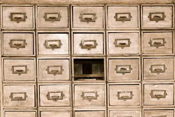 old chest of drawers with one drawer missing
