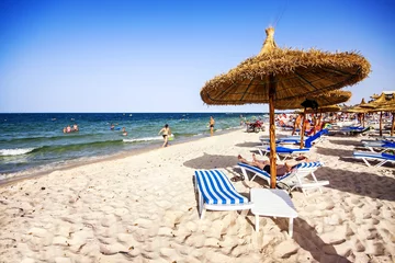 Foto op Plexiglas Tunesië Mooi strand in Port El Kantaoui, Tunesië.