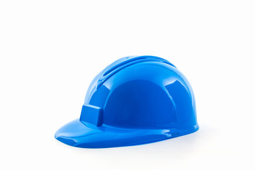 Blue construction helmet.