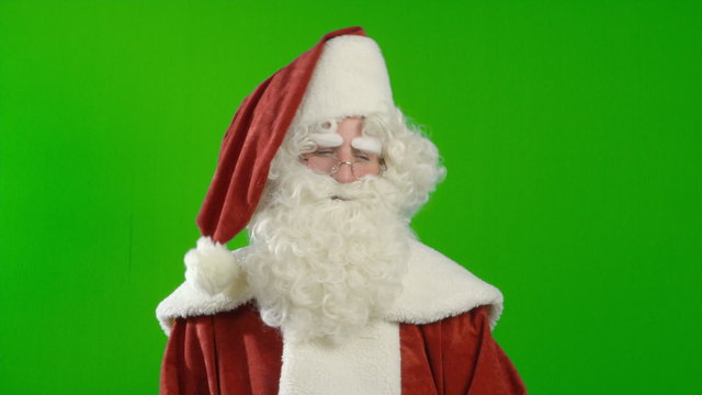 Santa Claus is Making Different Facial Expressions