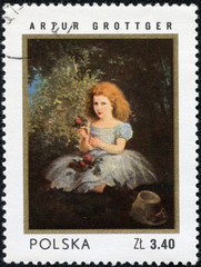 stamp printed in the Poland shows painting by Artur Grottger