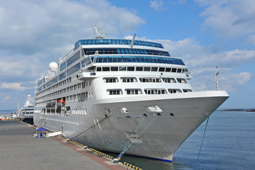 Cruise tourist ship in Black sea, Odessa, Ukraine