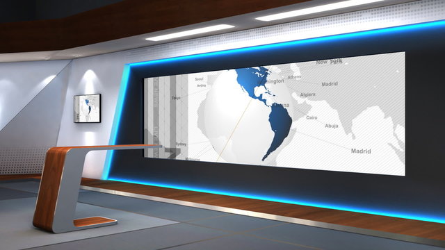 Sports news TV studio 102e
