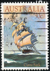 stamp shows Cutty Sark, 1869, Clipper Ship