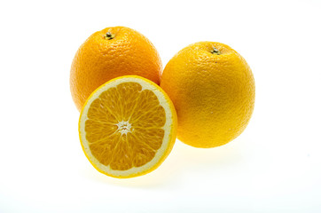 Orange fruit sliced isolated on white background
