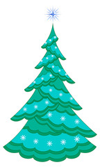 Christmas tree with snowflakes