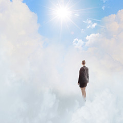 Businesswoman in heaven