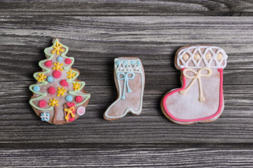 Weihnachten: Lebkuchen Dekoration mit Zuckerguss