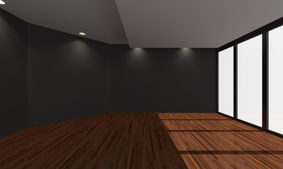 Home Black interior rendering
