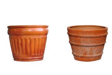 Plant pots isolated on white background,