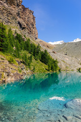 Lago Blu e morena del Ghiacciaio di Verra - Monte Rosa 