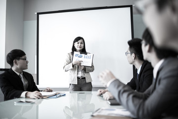 Successful business meeting with a group of people at the office