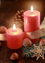 Two Christmas candles