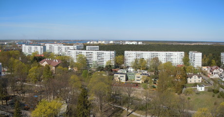 Fototapeta na wymiar Bird's eye view cityscape (Riga, Latvia)