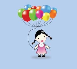 Children and balloons