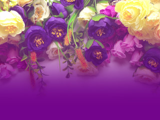 Bouquet Flowers with Purple Background