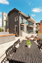 Nice terrace of modern house