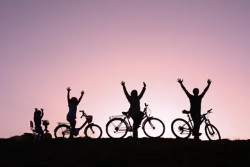 Tableaux ronds sur aluminium brossé Vélo la culture cycliste en famille