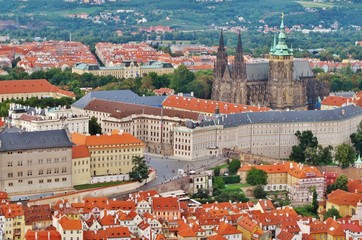 Naklejka na ściany i meble Prag, Blick vom Laurenziberg auf den Hradschin