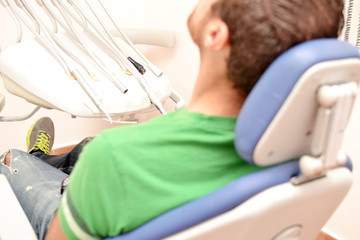 Young man at the dentist