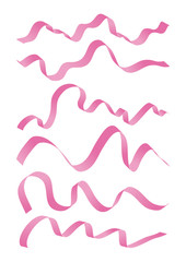 Set of pink ribbons design
