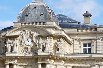 Obraz na płótnie Canvas palais du sénat, vue jardin du luxembourg Paris
