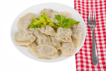 ravioli in a white plate