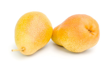 Fresh pears isolated on white background