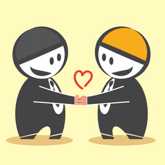 Business people shaking hands over a deal