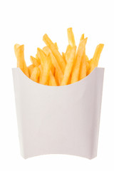 french fries in a paper wrapper