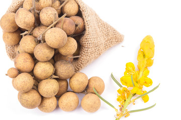 Longan in gunnysacks.