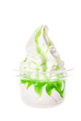 ice cream with kiwi dressing