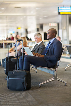 African Businessman Waiting For Flight At Airport