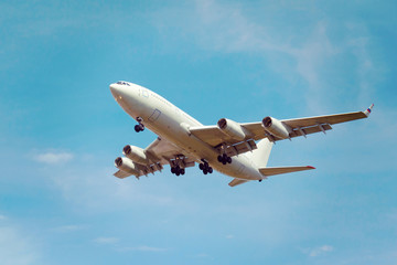 Fototapeta na wymiar white jet passenger aircraft