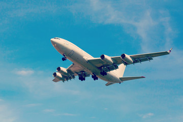 Fototapeta na wymiar white jet passenger aircraft