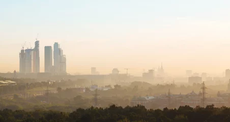 Fototapete Rund Asien summer dawn and the view  © miklyxa