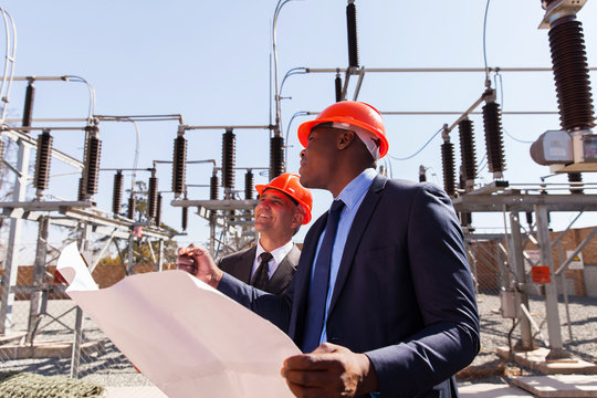 managers working in electric substation