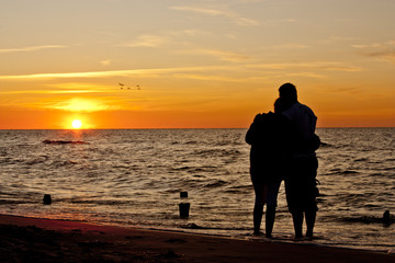 Couple watching the sunset