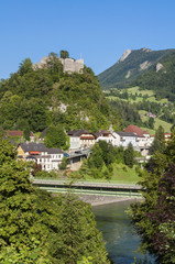 Fototapeta na wymiar The small village Losenstein in the Enns valley in Upper Austria