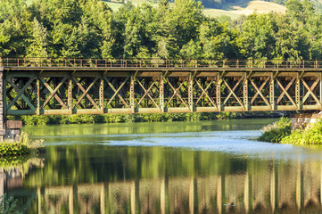 Old railroad Truss bridge in the Enns valley in Austria